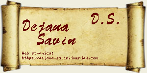 Dejana Savin vizit kartica